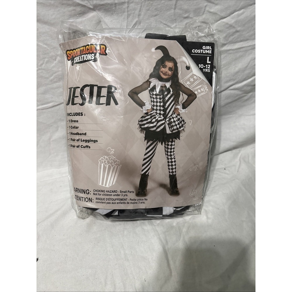 Spooktacular Creations‎ Girl Child L 10-12 Jester Dress Halloween Costume